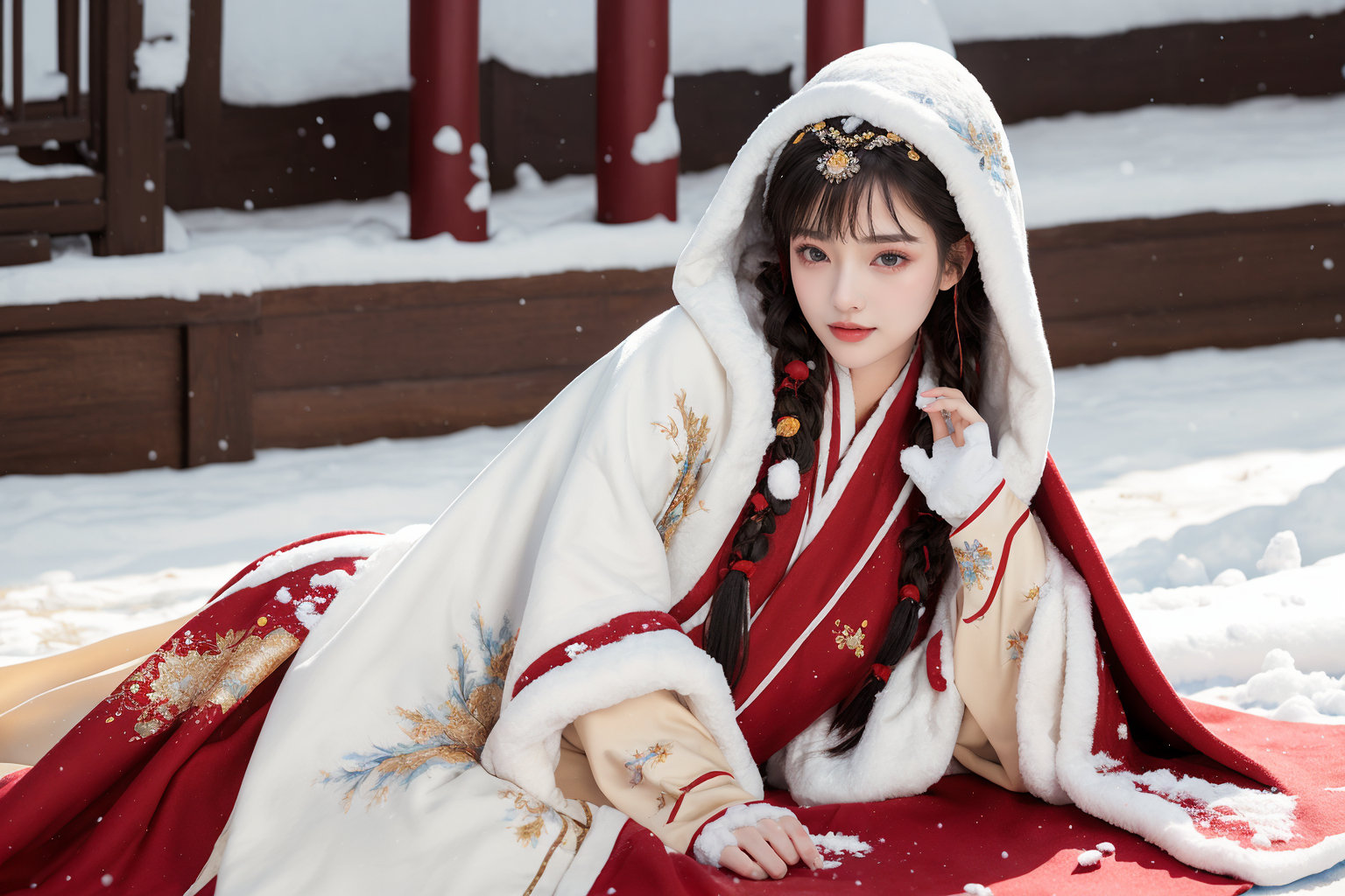 03929-2527462287-1 girl, (lying_1.35), Hanfu, (Winter hanfu), (cloak, headwear), (snow_1.2), , (masterpiece,best quality_1.5), ultra realistic,32.png